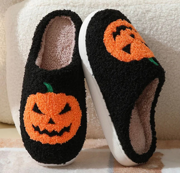 Black Pumpkin Slippers